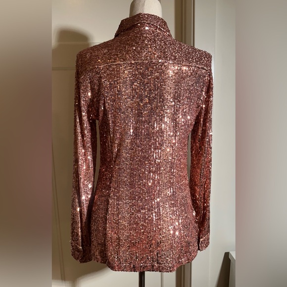 Akris Rose Gold Sequin Blouse - Picture 3 of 11